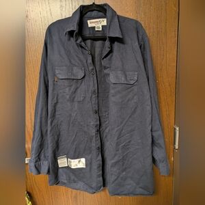 Armorex Men's Shirt Blue Button Up Flame Resistant Workwear UniFirst 16.5-02